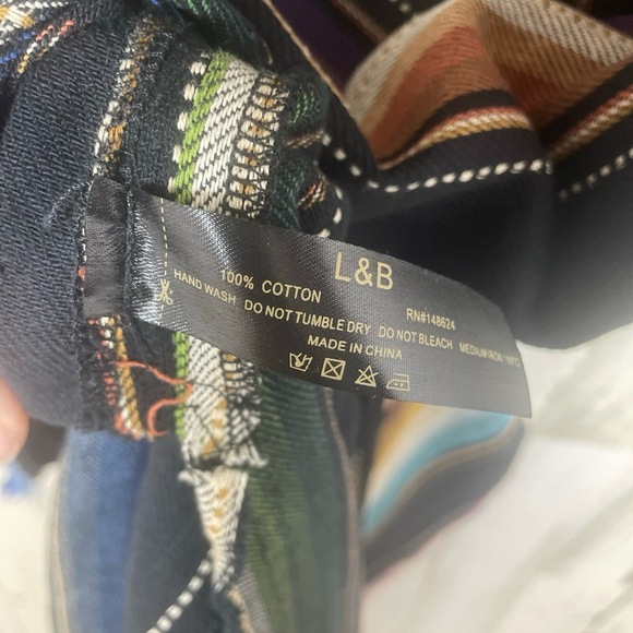 L & B Lucky & Blessed Serape Button Up size M Lace Up Western Rodeo - Picture 9 of 13